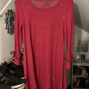 Wine red sparkly top